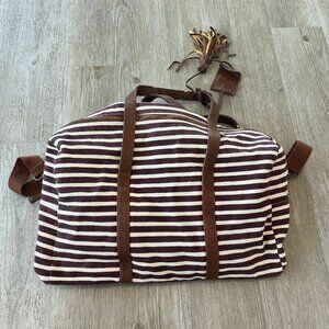 Mossimo Burgundy/Cream Stripe Duffle Bag